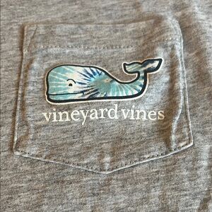 Vineyard Vines Heather Gray Tee with Tie-Dye Whale